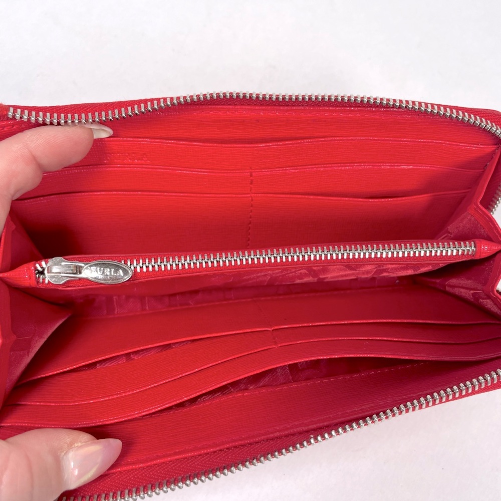 Furla Red Leather Wallet Good Pre Owned Condition - Picture 5 of 5